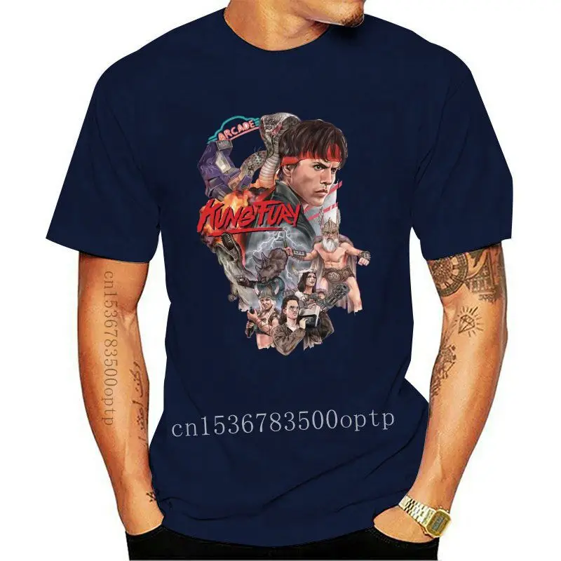 

New Phiking 2021 Funny Kung Fury Retro Style Movie T Shirt Novelty Cool Black White Cotton T-shirt Casual Short Sleeve Shirt T