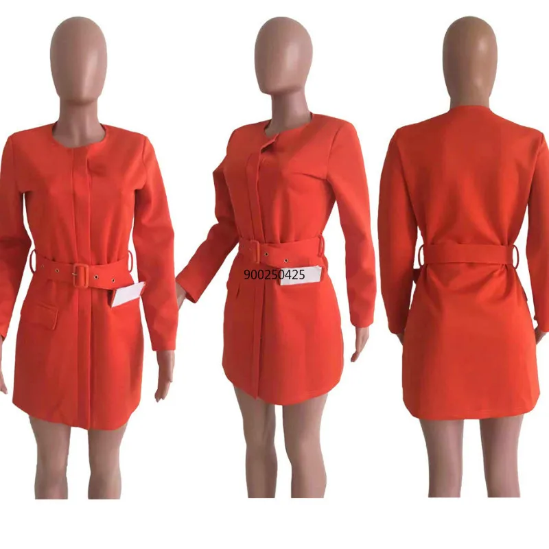 2020 Africa Suit Dress African Dresses For Women Dashiki Ladies Clothing Ankara Plus Size Elegant Orange Pencil with Belt | Тематическая