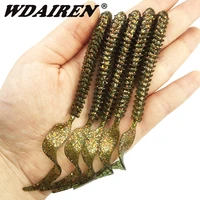 5pcs jig wobbler worm soft bait 10 5cm 3g fishing lures spiral long tail swimbaits artificial rubber baits bass fishing tackle