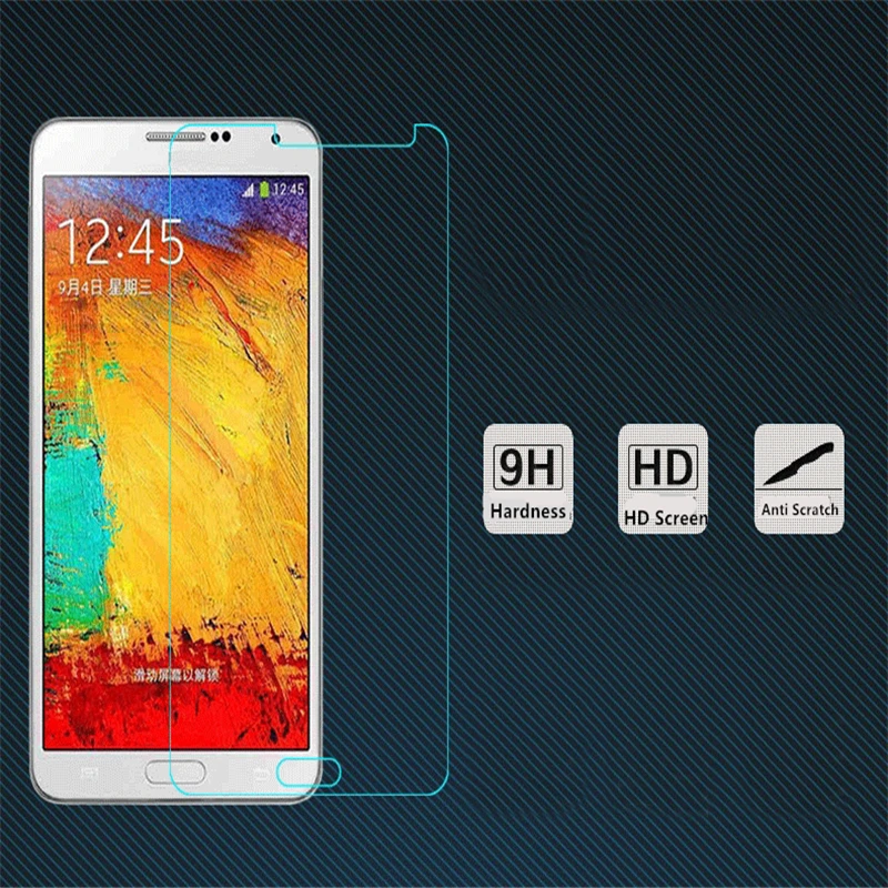 Quality Assurance Tempered Glass For Samsung Galaxy Note 3 III N9000 N9005 Anti-Shock Toughened Screen Protector Protective Film