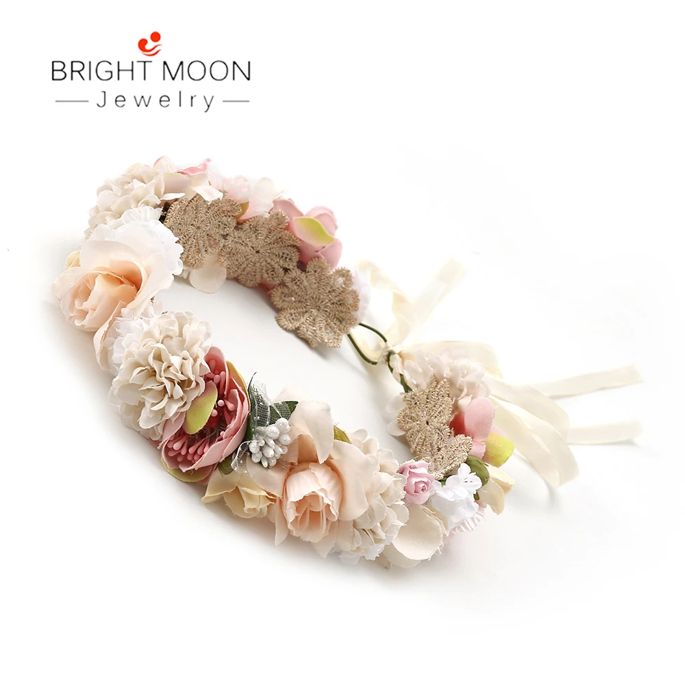 white Lace headband Яркая луна, винтажное Ювелирное Украшение, повязка на голову, белые розы, лента для свадьбы, подружки невесты, цветок, корона, модные аксессуары для девочек, женский подарок - Окраска металла: white Lace headband