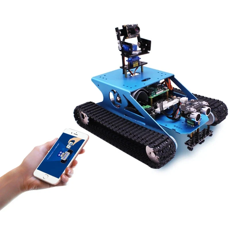 Bestellen G1 Smart Tank Roboter Kit Mit WIFI Kamera Fernbedienung Raupe Warenkorb Für Raspberry Pi 4B Modell B/3B + | (nicht Enthalten Batterien)