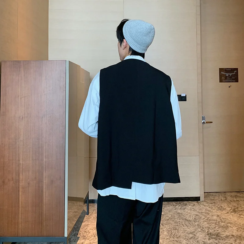 

Vests Women Single Button Irregular Leisure Summer Fashion Female Retro Korean Style All-match V-neck Unisex Streetwear Loose