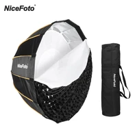 nicefoto led 90cm quick set up folding deep parabolic umbrella softbox photography studio softbox with grid carry bag 90120 cm
