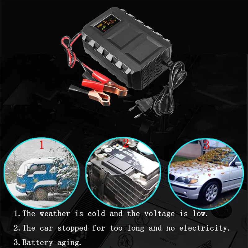 12v 20a intelligent automobile battery car motorcycle lead acid battery charger free global shipping
