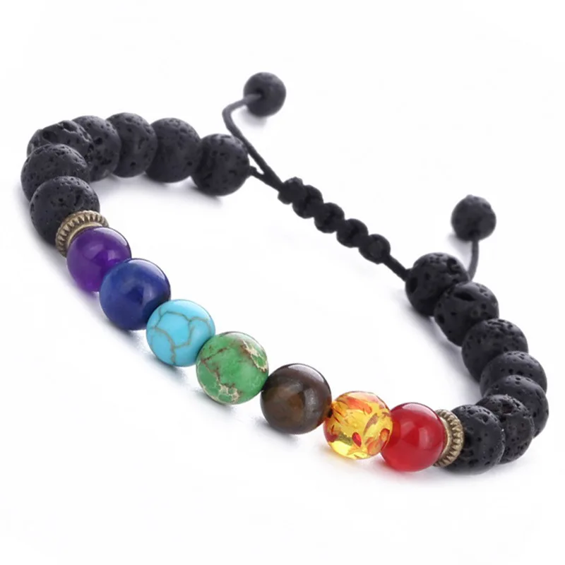 Asingeloo Lava lapis howlite модный стиль 7 Чакра исцеляющий браслет из бисера натуральный