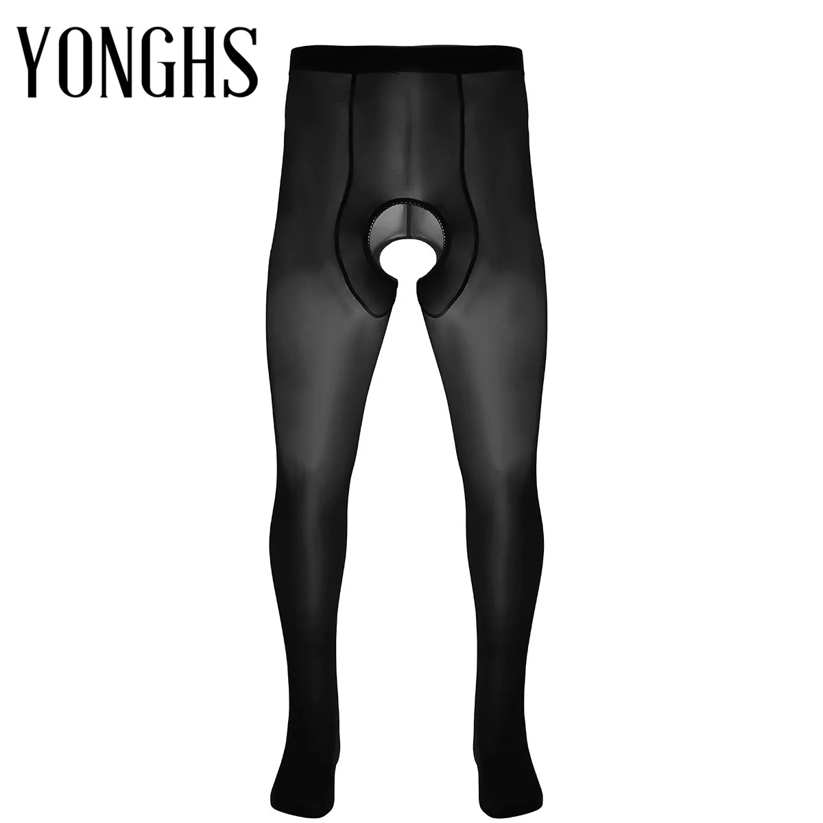 Мужские Эротическое белье лед шелковые колготки закрытый носок с вырезами