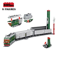 new ww2 military missile train ss 24 building block assembling model moc technical railway track bricks toys for boys gift set