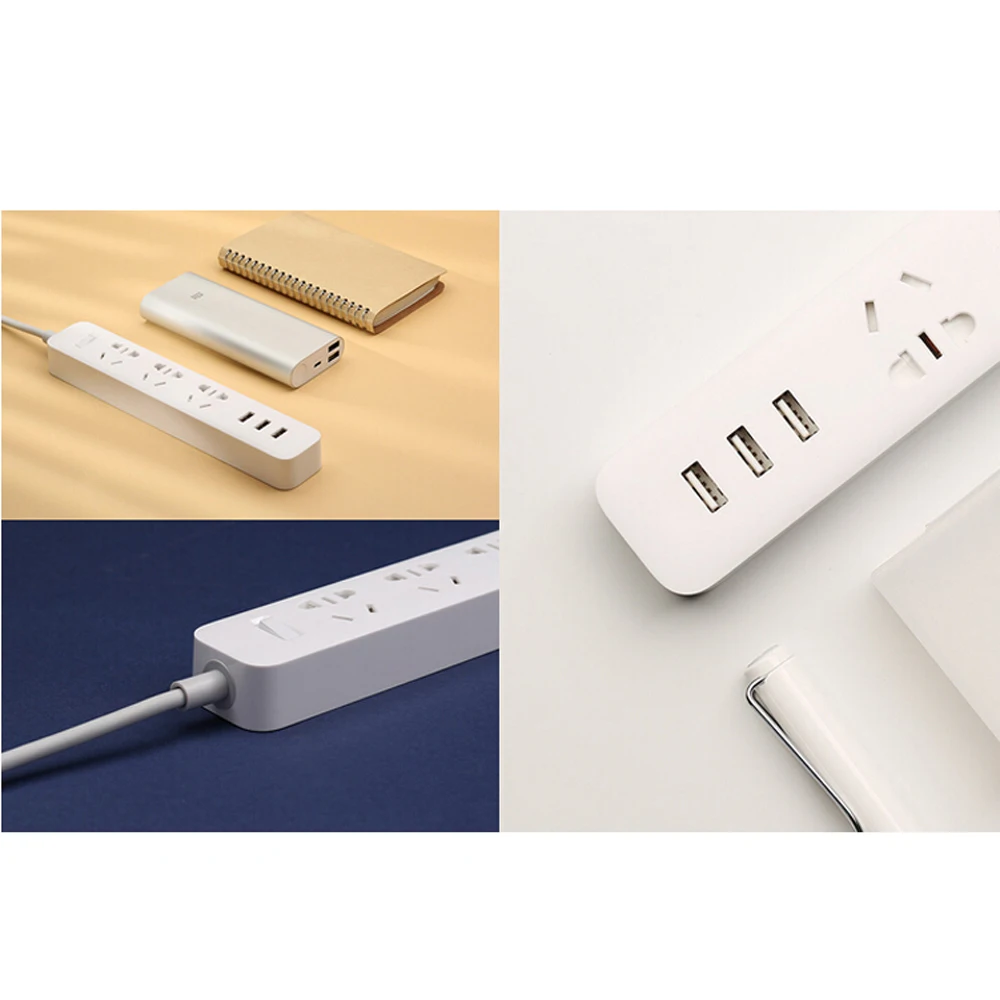 Оригинальный удлинитель питания xiaomi быстрая зарядка 3 USB с розеткой стандартная