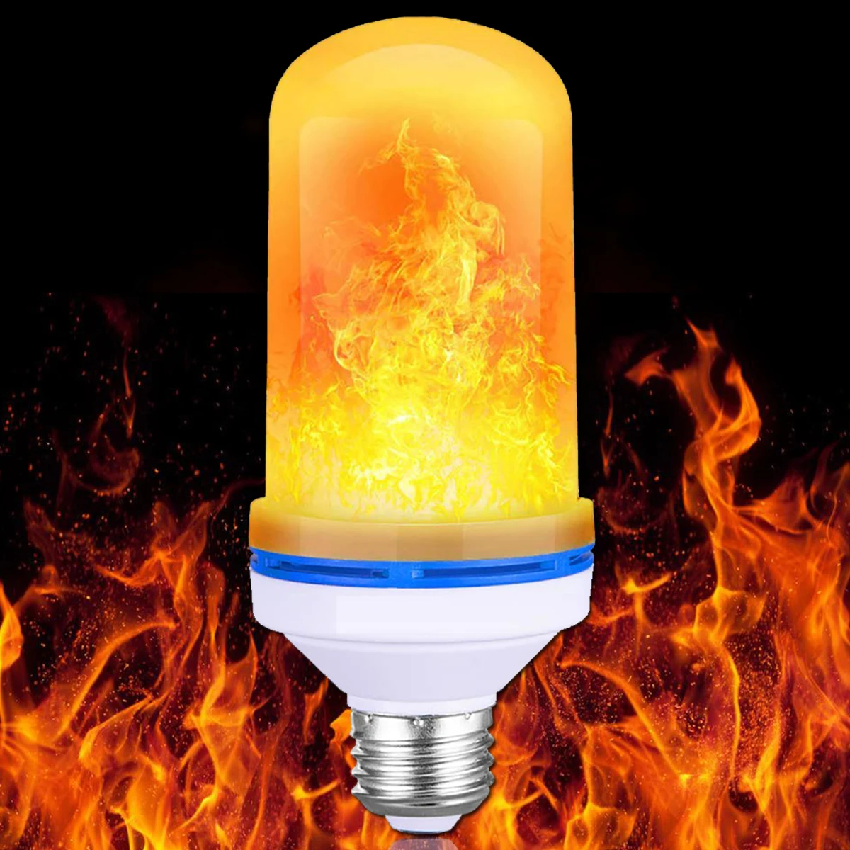 Светодиодный светильник с эффектом пламени лампа цоколем E27 4 режима мерцающий