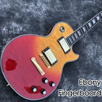 new standard custom sunburst color flame electric guitar mahogany body ebony fingerboard gitaarhandwork 6 strings guitarra