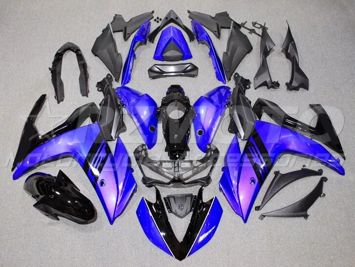 

Injection Mold New ABS Whole Fairings Kit Fit for YAMAHA YZF- R3 R25 2015 2016 2017 2018 15 16 17 18 Bodywork set black blue ok