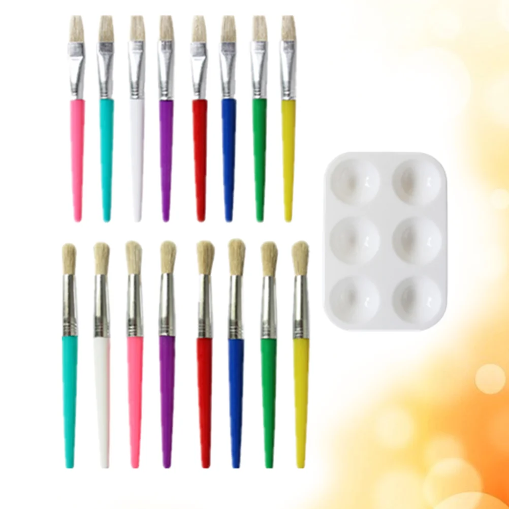 

17 шт., кисточки для рисования маслом, конфетных цветов