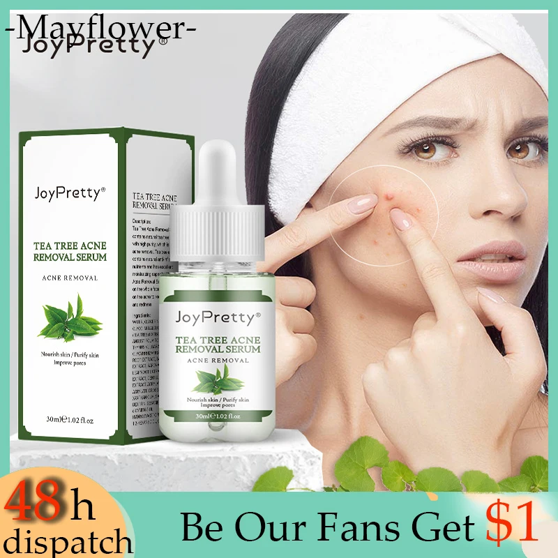 

Tea Tree Oil Acne Removal Treatment Face Serum Moisturizer Nourish Purify Skin Shrink Pores 30ml Against Acne Cream Facial Care