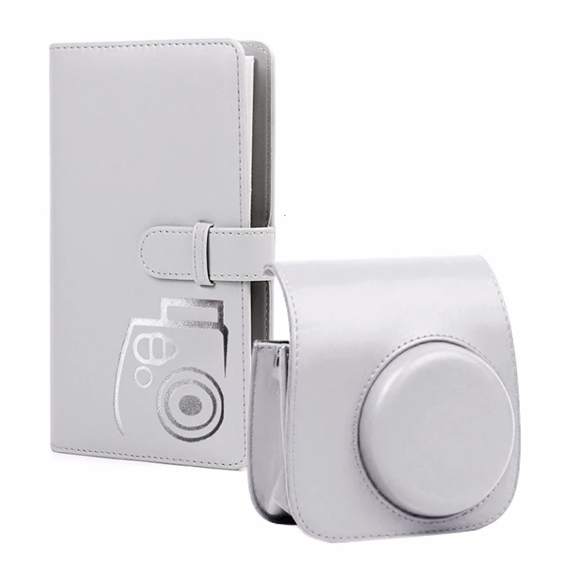 CAIUL Fujifilm Instax Mini 8 9 из искусственной кожи Камера защитный чехол с 96 карманы 3 дюймов мгновенное фото альбом - Цвет: gray