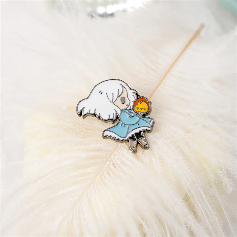 Значок с эмалью ходячие замки милый мультяшный волшебник брошь в виде медали