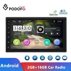 Автомагнитола Podofo, 2 din, Android, 2 + 16 ГБ, радио, Кассетный плеер, 2.5D зеркало из закаленного стекла, MP5, Bluetooth, Wi-Fi, GPS, FM-радио приемник