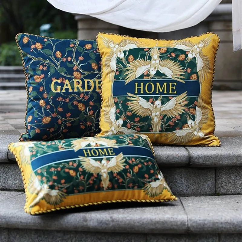 Открытый попугай чехлы на диванные подушки Чехол птицы Декор Винтаж садовая