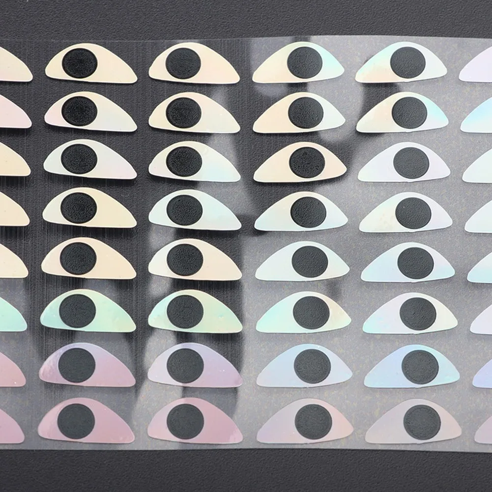 

PET 2D Silver Flat Light Laser Fish Eye Sticker Flat Fish Eye Tape Flat Sticky Fishing Lure Fly Tying Fixture DIY Fishing Lure