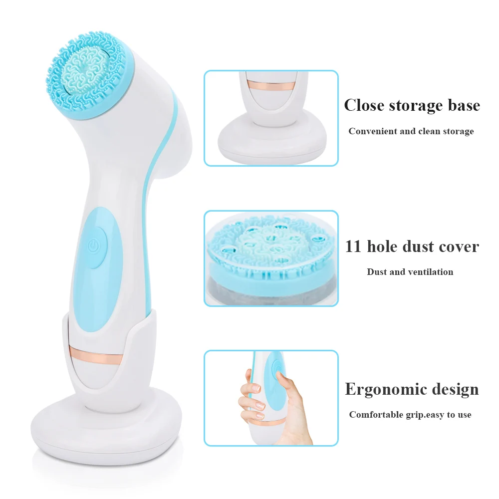 Перезаряжаемая щетка для очищения лица электрическая водостойкая Очищающая пор