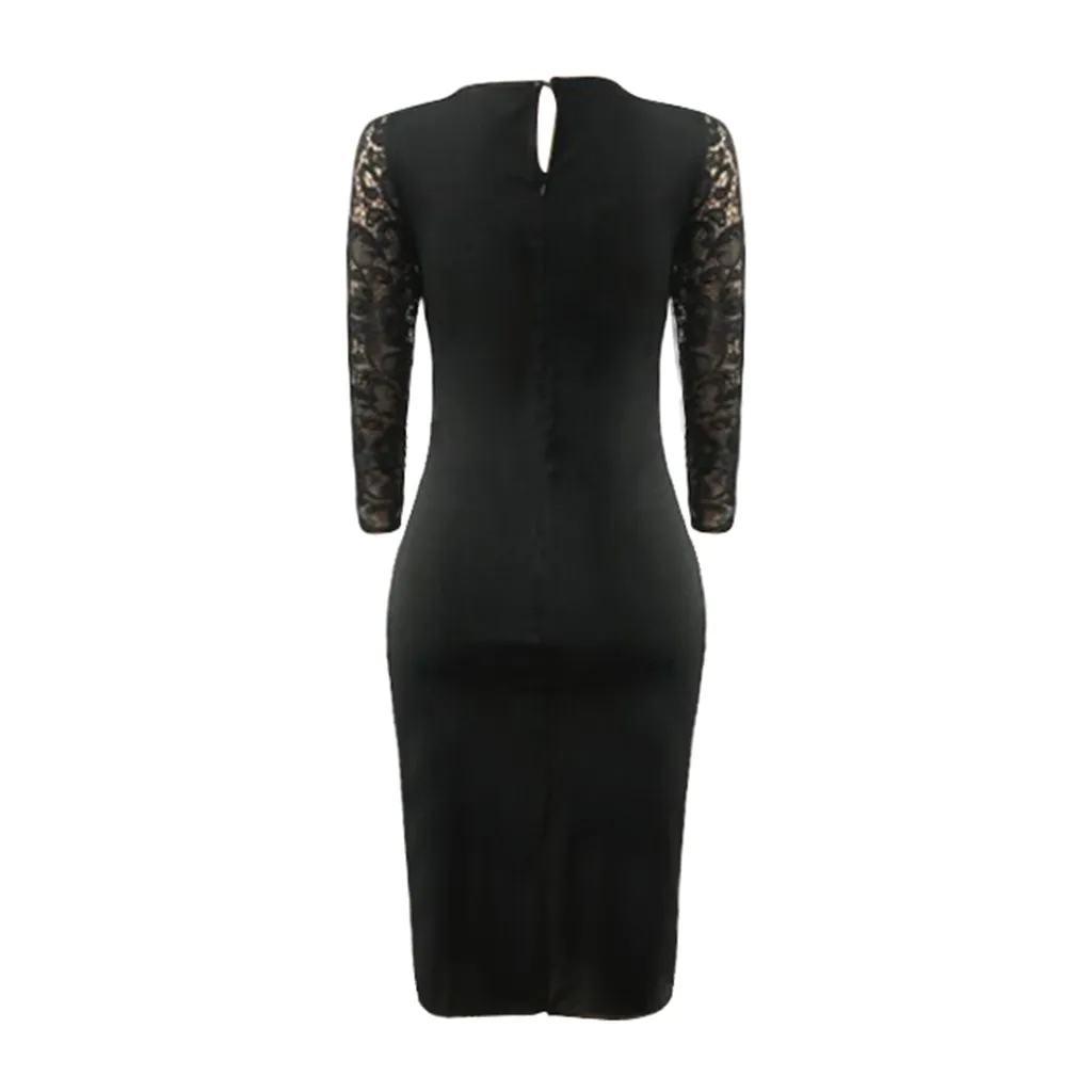 Женское платье с длинным рукавом HSU сексуальное вечернее и кружевом|Женские