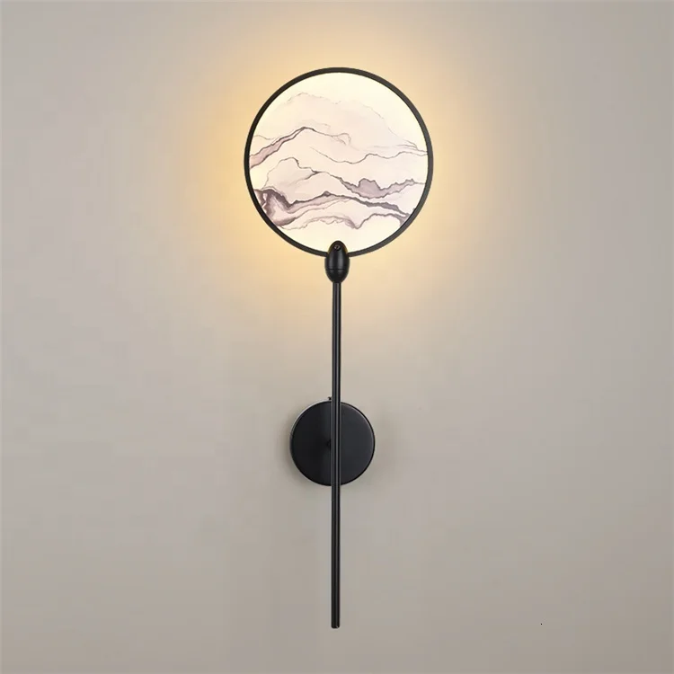 Современная акриловая лампа в восточном стиле настенное бра золотого цвета для