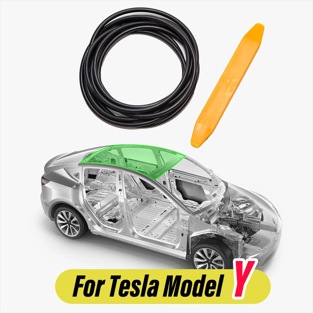

Tesla Model Y Sunroof Sealing Strip Waterproof Rubber Strip Glass Noise Reduction Ring Car Sunroof Glass Sealing Strip Suitable