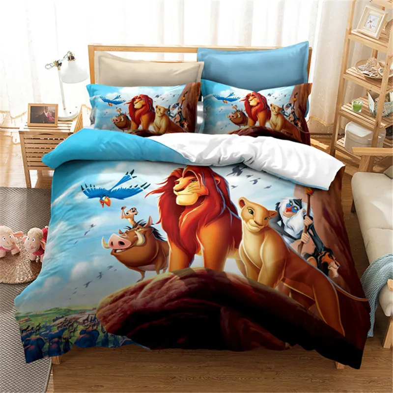 

Disney The Lion King Simba bedding set cartoon boy bed linens single twin size duvet/comforter cover kids teen bedspreads gifts