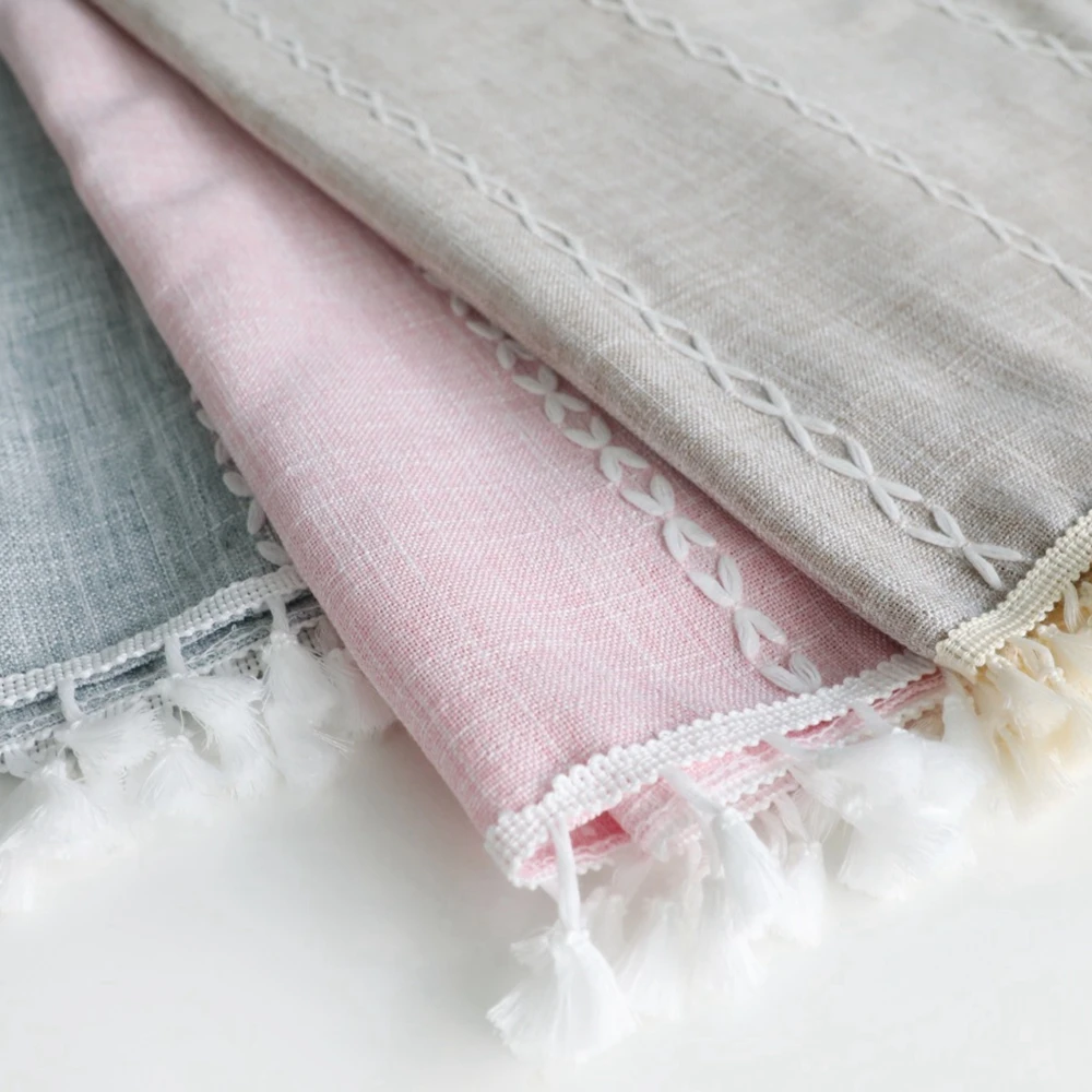 door curtain grey beige pink cotton linen striped half curtain for kitchen cabinet bathroom dust short curtain partition ad805e free global shipping