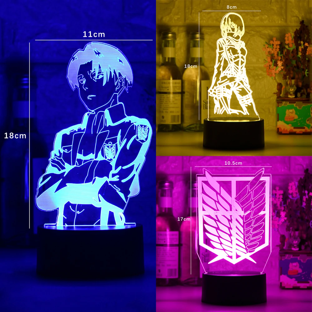 acrylic table lamp anime attack on titan for home room decor light cool kid child gift manga aot night light attack on titan free global shipping