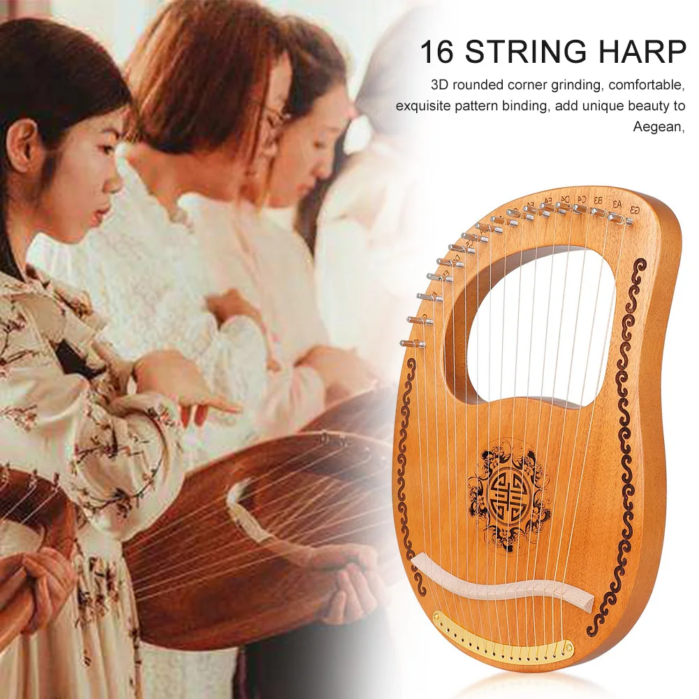 Профессиональный Lyre Harp 16 струн портативный деревянный музыкальный инструмент с