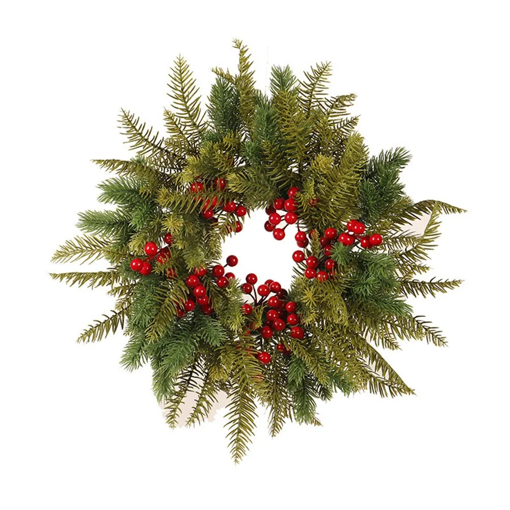 

Christmas Artificial Wreath Door Wall Hanging Garland Door Pendant Xmas Decor Xmas Gifts Navidad 2021 New Year Decor