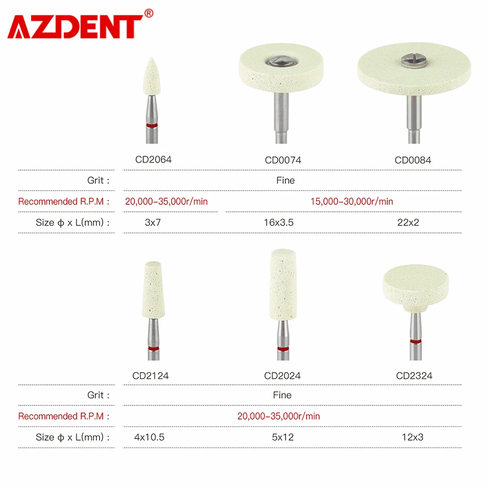 AZDENT стоматологический лабораторный керамический алмазный камень шлифовальный