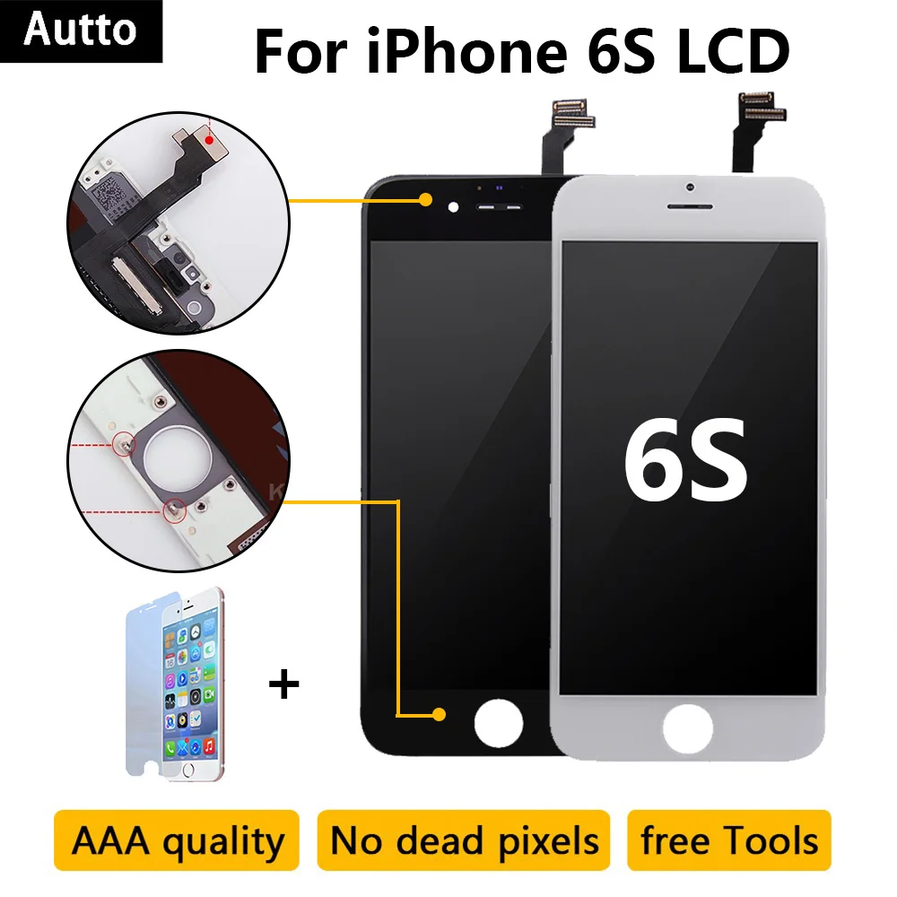 10 шт./лот AAA Качество 4 7 дюймов для iPhone 6s LCD 3D сенсорный экран с сенсорным стеклом