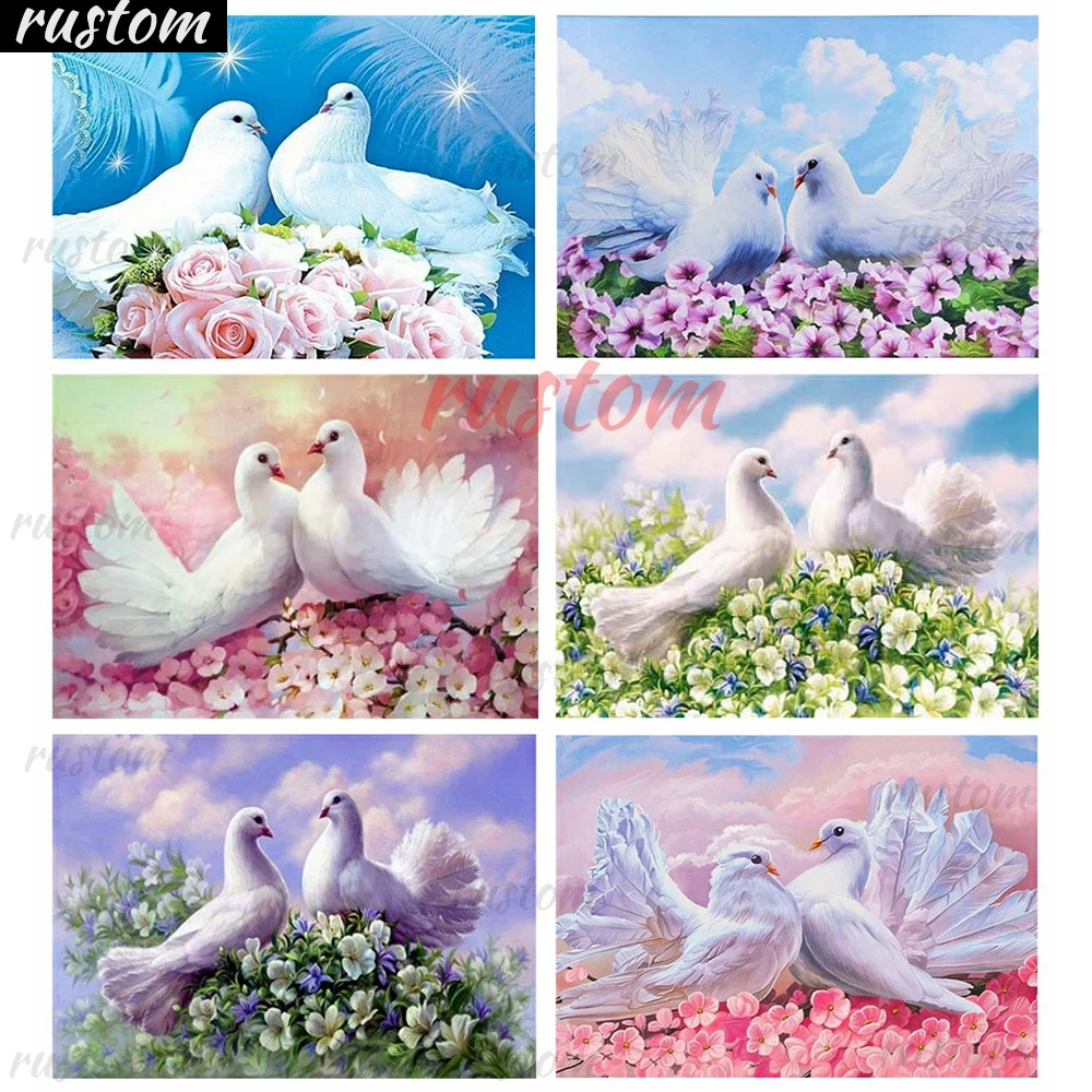 

Diamond Painting Cross Stitch Animals Pigeon Diamond Embroidery Full Square Diamond Mosaic Cartoon Diamond Beads Art Rustom