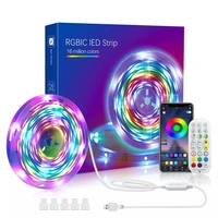 rgb led strip lights remote control dimmable color changing multicolor lighting for home kitchen room decoration lamp smd5050