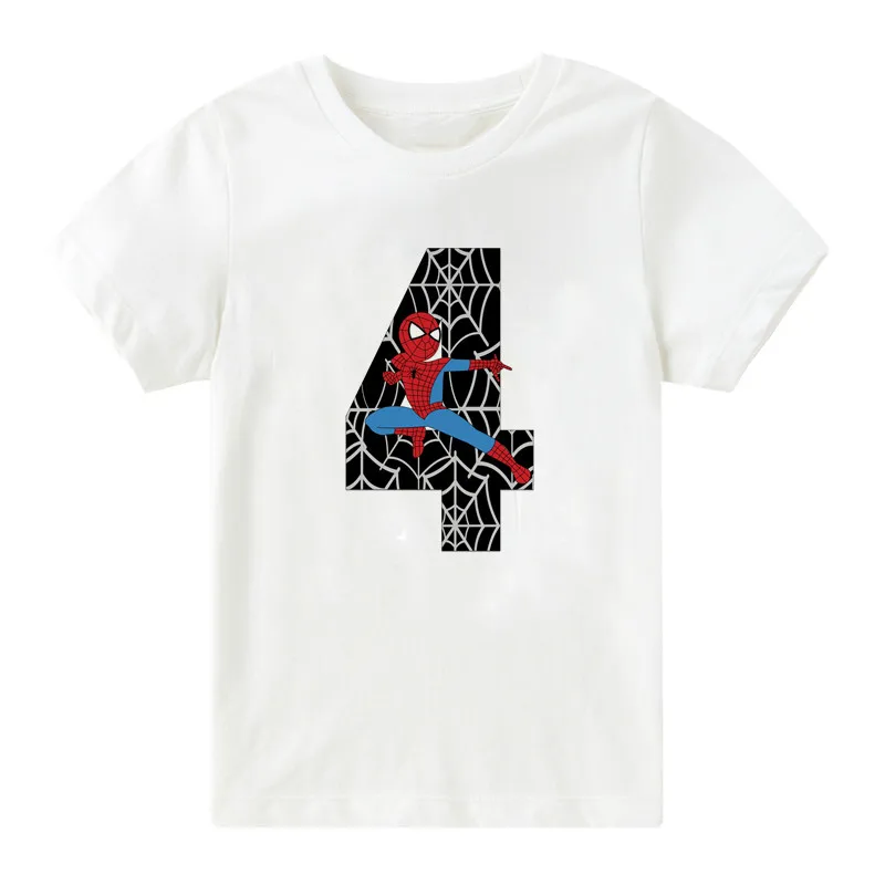 Детская футболка с изображением мультяшный супергерой на день рождения от 2 до 12