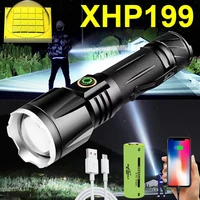new xhp199 most powerful led flashlight torch usb rechargeable xhp160 tactical flash light 18650 waterproof zoomable hand lamp