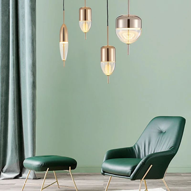 Креативная Мода Ресторан Бар стол дизайнер одна голова люстра пост современный