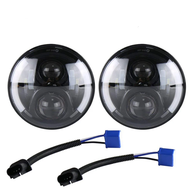 Белый и желтый сигнал поворота 7 дюймов светодиодные фары для джипа Wrangler JK 2007