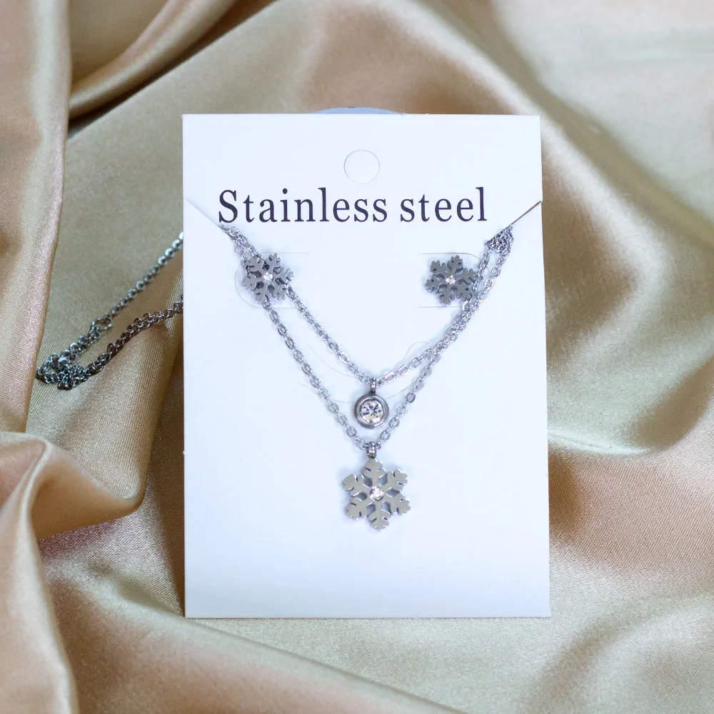 Комплект из колье и серёг нержавеющей стали