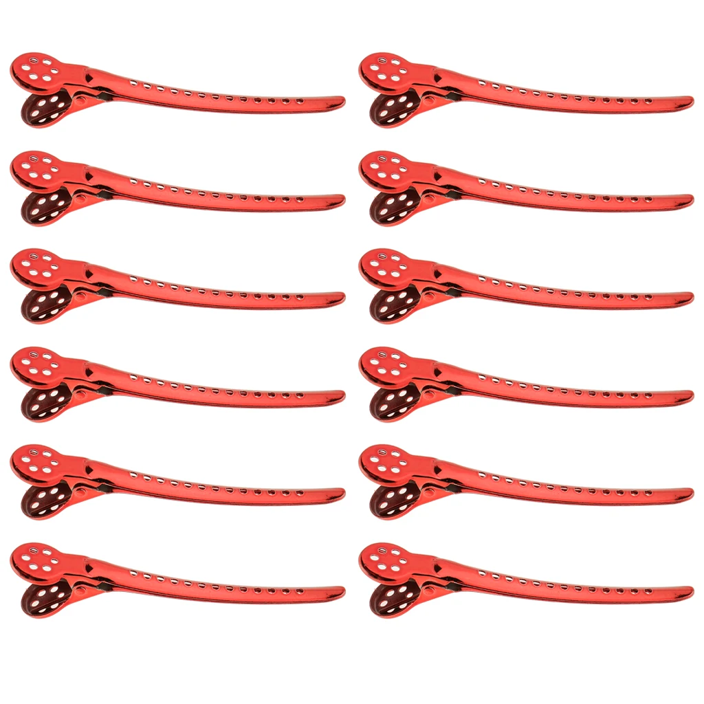 12 pcs Modish Alligator Hair Clips Salon Stylist Hairdressing Style Sectioning Grip Clamps Claw Beauty Tool |