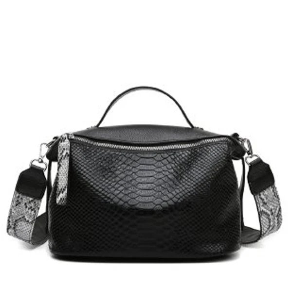 

Women's messenger bag high quality retro women's shoulder bag soft leather snake print small square bag fashion female bag