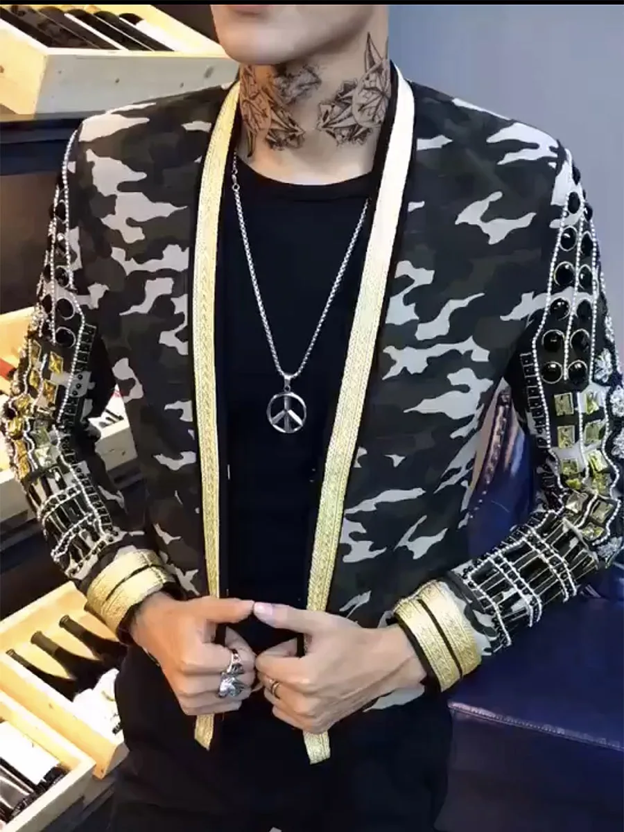 Камуфляжная куртка-бомбер для мужчин армейский зеленый пиджак в стиле милитари