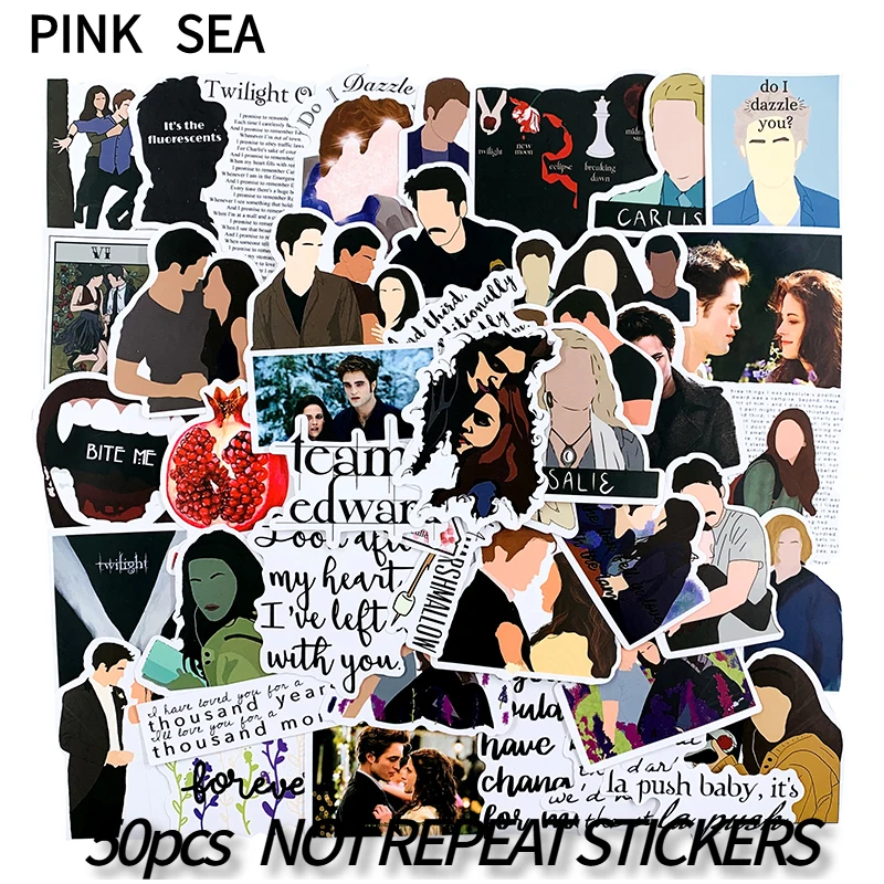 10/30/50Pcs/Set American Love Movies The Twilight Saga Stickers For DIY Luggage Computer Notebook Skateboard Refrigerator Laptop
