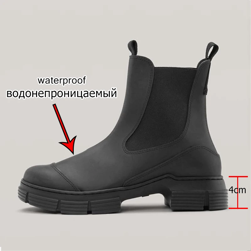 Taoffen/женские ботильоны Коллекция 2022 года Модная зимняя водонепроницаемая обувь