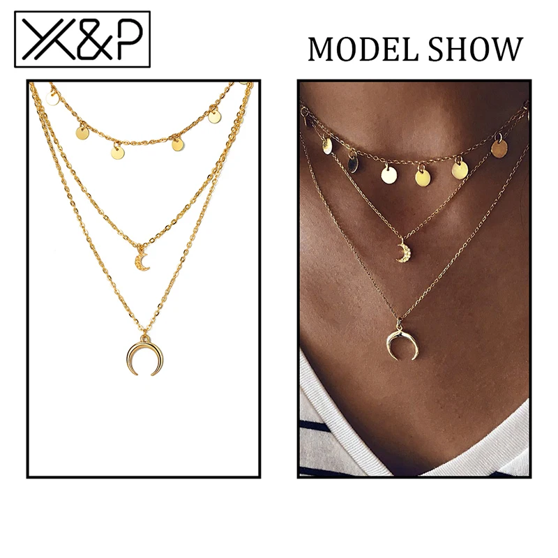 Женское винтажное ожерелье с подвеской X &amp P многослойное кристаллами бусины