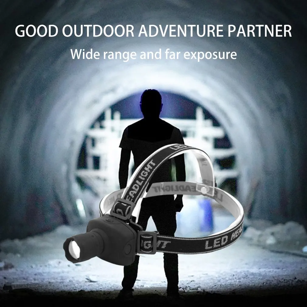 

Outdoor LED Strong Headlight Retractable Zoom Headlight Outdoor Gear Fishing Headlight Three-speed Waterproof Headlight