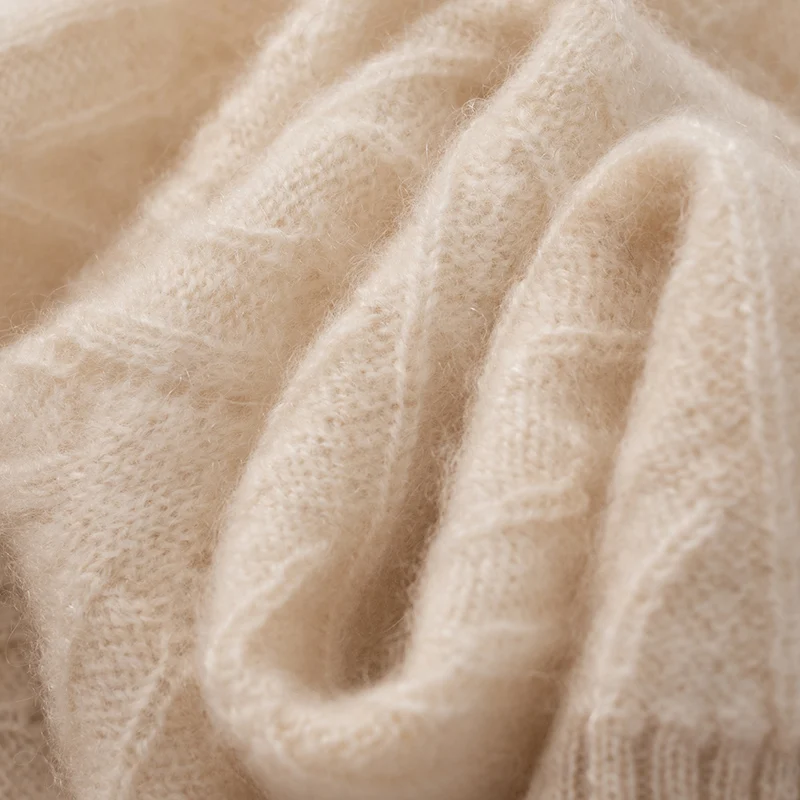 Осень зима длинный рукав водолазка теплый утолщение Женский свитер 100% кашемир