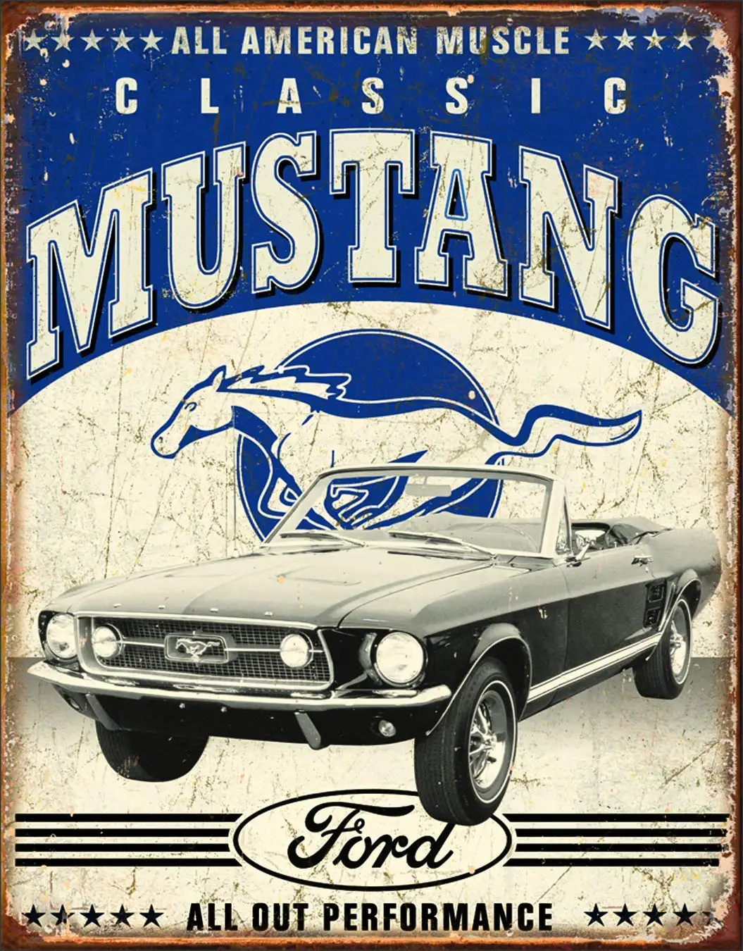 Отчаянные предприятий Классический Ford Mustang Олово картина металлические номерные